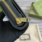 GUCCI MINI WALLET 11 IN BLACK CALFSKIN GOLD HARDWARE