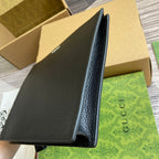 GUCCI POUCH 28 WITH  LOGO BLACK CALFSKIN