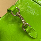 GUCCI JACKIE NOTTE MINI BAG 19 IN LIME GREEN CRACKED LACQUER CALFSKIN GOLD HARDWARE