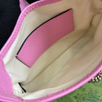 GUCCI JACKIE NOTTE MINI BAG 19 IN PINK CRACKED LACQUER CALFSKIN GOLD HARDWARE