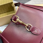 GUCCI JACKIE NOTTE MINI BAG 19 IN BURGUNDY RED CALFSKIN GOLD HARDWARE
