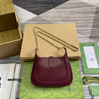 GUCCI JACKIE NOTTE MINI BAG 19 IN BURGUNDY RED CALFSKIN GOLD HARDWARE