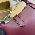 GUCCI JACKIE NOTTE MINI BAG 19 IN BURGUNDY RED CALFSKIN GOLD HARDWARE