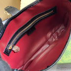 GUCCI JACKIE SMALL SHOULDER BAG 27 IN BLACK CRACKED LACQUER CALFSKIN GOLD HARDWARE