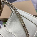 GUCCI JACKIE NOTTE MINI BAG 19 IN WHITE CRACKED LACQUER CALFSKIN GOLD HARDWARE
