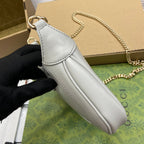 GUCCI JACKIE NOTTE MINI BAG 19 IN WHITE CALFSKIN GOLD HARDWARE