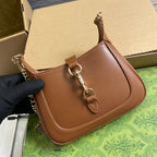GUCCI JACKIE NOTTE MINI BAG 19 IN TAWNY BROWN CALFSKIN GOLD HARDWARE