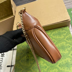 GUCCI JACKIE NOTTE MINI BAG 19 IN TAWNY BROWN CALFSKIN GOLD HARDWARE