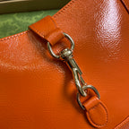 GUCCI JACKIE SMALL SHOULDER BAG 27 IN ORANGE CRACKED LACQUER CALFSKIN GOLD HARDWARE