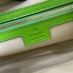 GUCCI JACKIE SMALL SHOULDER BAG 27 IN LIME GREEN CRACKED LACQUER CALFSKIN GOLD HARDWARE
