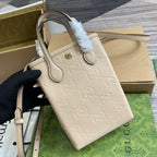 GUCCI 20 SUPER MINI BAG WITH STRAP IN BEIGE CALFSKIN