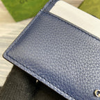 GUCCI CARD HOLDER 10 IN CLASSIC BLUE CALFSKIN