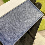 GUCCI CARD HOLDER 10 IN CLASSIC BLUE CALFSKIN