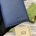 GUCCI LONG CARD HOLDER 12 IN CLASSIC BLUE CALFSKIN