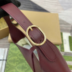 GUCCI JACKIE MEDIUM SHOULDER BAG 35 IN WINE RED CALFSKIN GOLD HARDWARE