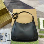 GUCCI JACKIE MEDIUM SHOULDER BAG 35 IN BLACK CALFSKIN GOLD HARDWARE