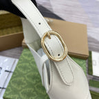 GUCCI JACKIE MEDIUM SHOULDER BAG 35 IN WHITE CALFSKIN GOLD HARDWARE