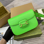 GUCCI HORSEBIT 1955 SHOULDER BAG 25 IN THYME GREEN LAMBSKIN GOLD HARDWARE