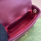 GUCCI MARMONT 13 MINI TOP HANDLE BAG ROSSO ANCORA RED CALFSKIN
