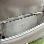 GUCCI MARMONT 13 MINI TOP HANDLE BAG WHITE CALFSKIN