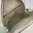 GUCCI MEDIUM 40  BACKPACK WITH TAG WHITE CALFSKIN AND CANVAS