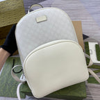 GUCCI MEDIUM 40  BACKPACK WITH TAG WHITE CALFSKIN AND CANVAS