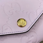 GUCCI CONTINENTAL WALLET 19 IN LIGHT VIOLET EMBOSSED CALFSKIN GOLD HARDWARE