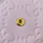 GUCCI CONTINENTAL WALLET 19 IN LIGHT VIOLET EMBOSSED CALFSKIN GOLD HARDWARE