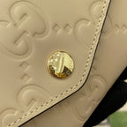 GUCCI CONTINENTAL WALLET 19 IN LIGHT YELLOW EMBOSSED CALFSKIN GOLD HARDWARE