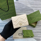 GUCCI MARMONT CARD CASE 11 IN BEIGE CALFSKIN