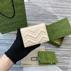 GUCCI MARMONT CARD CASE 11 IN BEIGE CALFSKIN