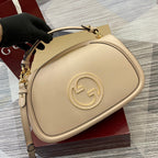 GUCCI BLONDIE MEDIUM SHOULDER BAG 32 IN BEIGE CALFSKIN GOLD HARDWARE