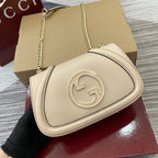 GUCCI BLONDIE MINI SHOULDER BAG 21 IN BEIGE CALFSKIN GOLD HARDWARE