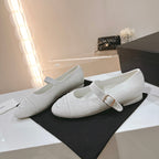 CHANEL mary jane flat white corduroy