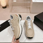 CHANEL Women's Beige Cream Sneaker Breathable mesh