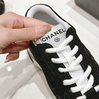 CHANEL Women's Black White Sneaker Breathable mesh