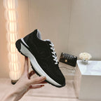 CHANEL Women's Black White Sneaker Breathable mesh
