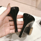 CHANEL Double C New Camellia High Heel Beige Cream