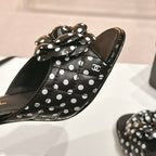 CHANEL Double C New Camellia High Heel Black/White Caro