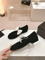 CHANEL MARY JANE SHOES BLACK CALFSKIN