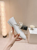 CHANEL MARY JANE SHOES WHITE CALFSKIN