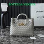 BOTTEGA VENETA SMALL ANDIAMO 25CM GREY LAMBSKIN
