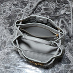 BOTTEGA VENETA SMALL ANDIAMO 25CM GREY LAMBSKIN