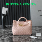 BOTTEGA VENETA SMALL ANDIAMO 25 IN LIGHT PINK LAMBSKIN