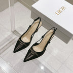 DIOR MY DD 25S SLINGBACK PUMP 50MM IN BLACK CALFSKIN