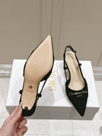 DIOR MY DD 25S SLINGBACK PUMP 50MM IN BLACK FABRIC