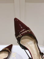 DIOR MY DD 25S SLINGBACK PUMP 50MM IN BURGUNDY RED GLOSSY CALFSKIN