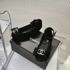 CHANEL BOW MARY JANE SHOES IN BLACK VELVET