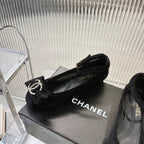 CHANEL BOW MARY JANE SHOES IN BLACK VELVET