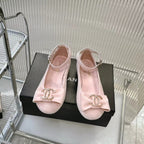 CHANEL BOW MARY JANE SHOES IN PASTEL PINK VELVET